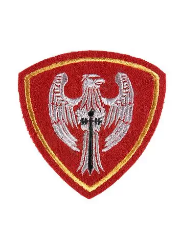 Нашивка ( шеврон вышитый ) на рукав Внутренние Войска МВО (сокол с перьями краповая ткань) (2503072)