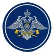 Нашивка ( шеврон пластизолевый ) на рукав ГСУ Спецстрой (васильковая ткань)