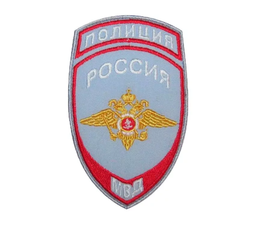 Нашивка ( шеврон вышитый ) на рукав рубашки Полиция МВД России (орёл)