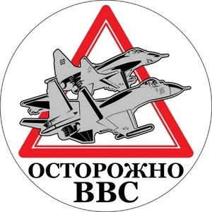 Наклейка ВВС «Осторожно ВВС» №759