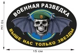 Автомобильная наклейка с символикой Военной разведки (15x10 см) №629 зеленый берет