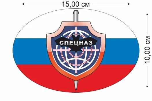 Наклейка триколор "Спецназ Военной разведки" (15x10 см) №646