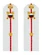 Погоны МВД внутренняя служба на рубашку белые картон Звание Младший лейтенант 14см