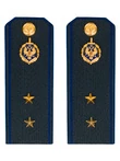 Погоны ФСБ на куртку синие картон звание Прапорщик 14х5,5см
