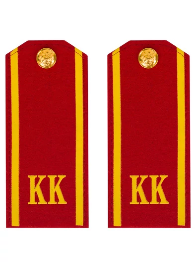 Погоны кадетские КК, сукно (14 см) с фурнитурой цвет красный