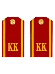 Погоны кадетские КК, сукно (10 см) с фурнитурой цвет красный