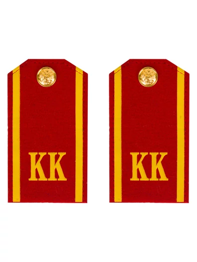 Погоны кадетские КК, сукно (10 см) с фурнитурой цвет красный