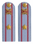 Погоны Полиция картон (в сборе) укомплектованные с фурнитурой на голубую рубашку (Майор) 14х5см