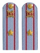 Погоны Полиция картон (в сборе) укомплектованные с фурнитурой на голубую рубашку (Майор) 14х5см