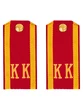 Погоны кадетские КК, галунные (10 см) с фурнитурой цвет красный