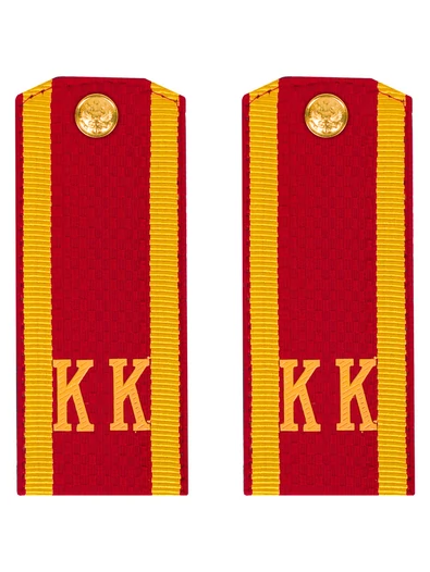 Погоны кадетские КК, галунные (12 см) с фурнитурой цвет красный