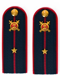 Погоны Полиции ПЛАСТИК (в сборе) укомплектованные с фурнитурой темно-синие (Младший лейтенант) 14х5см