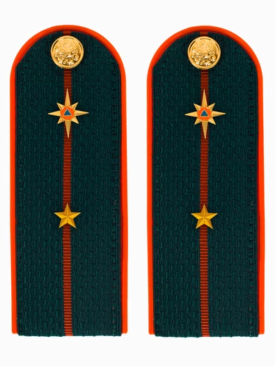 Погоны МЧС на куртку 14х5см ПЛАСТИК (в сборе) укомплектованные с фурнитурой звание Мл. лейтенант