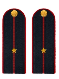 Погоны Полиции в сборе на китель темно-синие Младший лейтенант картон 13см Пришивные