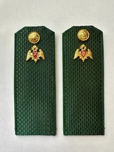 Погоны Росгвардии ФСВН 14х5 см ПЛАСТИК звание Рядовой цвет сосна зеленая