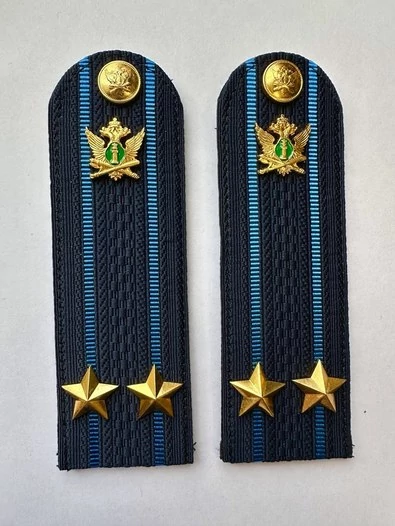 Погоны ФССП с фурнитурой звание Подполковник картон 14х4,5см цвет темно-синий