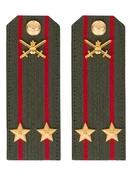 Погоны МО Сухопутные войска зеленые звание Подполковник Пластик