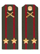 Погоны МО РВиА зеленые звание Подполковник Картон