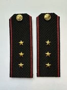 Погоны Морской пехоты  повседневные Старший Мичман картон цвет черный с красным кантом