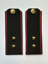 Погоны Морской пехоты повседневные Мичман картон цвет черный с красным кантом