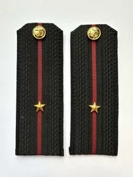 Погоны Морской пехоты повседневные Младший Лейтенант картон цвет черный с красными просветами