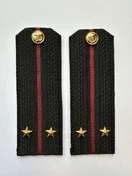 Погоны ВМФ повседневные Лейтенант картон цвет черный с красными просветами
