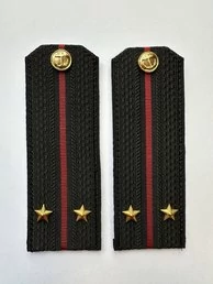 Погоны Морской пехоты повседневные Лейтенант картон цвет черный с красными просветами