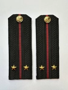 Погоны ВМФ повседневные Лейтенант картон цвет черный с красными просветами