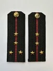 Погоны Морской пехоты повседневные Капитан-Лейтенант картон цвет черный с красными просветами