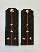 Погоны ВМФ повседневные Капитан-Лейтенант картон цвет черный с красными просветами