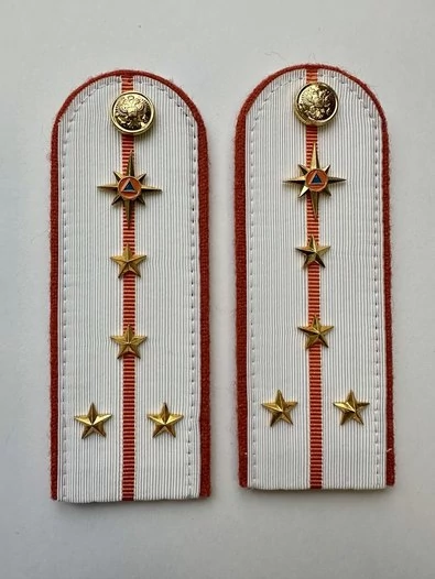 Погоны МЧС белые на рубашку Капитан Картон