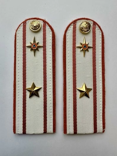 Погоны МЧС белые на рубашку Майор Картон