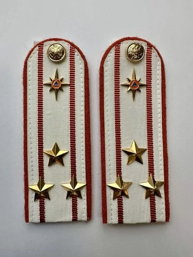 Погоны МЧС белые на рубашку Полковник Картон