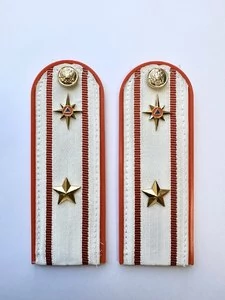 Погоны МЧС белые на рубашку Майор ПЛАСТИК