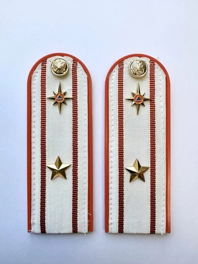 Погоны МЧС белые на рубашку Майор ПЛАСТИК