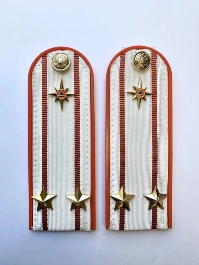 Погоны МЧС белые на рубашку Подполковник ПЛАСТИК