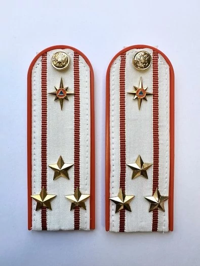 Погоны МЧС белые на рубашку Полковник ПЛАСТИК