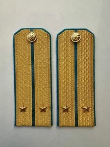 Погоны  ВДВ, ВКС, ВВС парадные золотые с фурнитурой на Китель звание Лейтенант Картон
