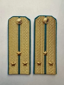 Погоны  ВДВ, ВКС, ВВС парадные золотые с фурнитурой на Китель звание Старший Лейтенант Картон