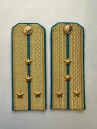 Погоны ВДВ, ВКС, ВВС парадные золотые с фурнитурой на Китель звание Капитан Картон
