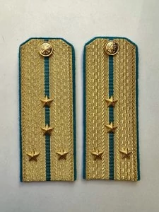 Погоны  ВДВ, ВКС, ВВС парадные золотые с фурнитурой на Китель звание Капитан Картон