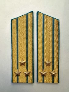 Погоны  ВДВ, ВКС, ВВС парадные золотые с фурнитурой Скос на Китель звание Полковник
