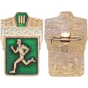 Значок СССР 1977г "3 Разряд", Булавка