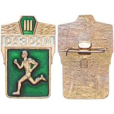 Значок СССР 1977г "3 Разряд", Булавка