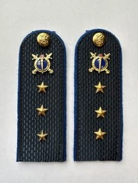 Погоны Юстиции в сборе картон 14х5 см звание Старший Прапорщик