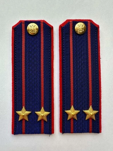 Погоны Следственный комитет темно-синие КАРТОН Звание Подполковник 14х5см