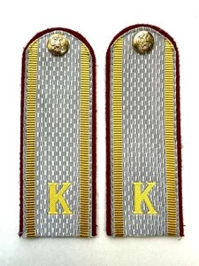Погоны ФСИН курсантские К Серые 14 см картон в сборе с фурнитурой