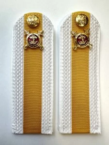 Погоны Полиции на рубашку белые галун ПЛАСТИК Звание Старшина