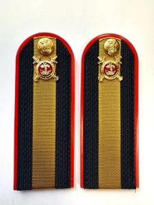 Погоны Полиции на рубашку темно-синие галун ПЛАСТИК Звание Старшина