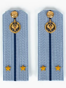 Погоны ФСБ голубые на рубашку, звание Лейтенант 14см ПЛАСТИК